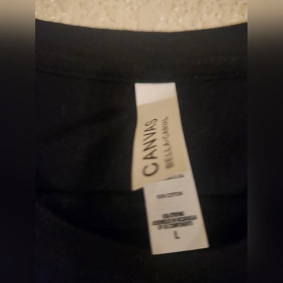 🍀🖤🙂EUC Bella Canvas "Feeling Lucky Tee" Black/Green Sz Large🙂🖤🍀 - Picture 6 of 8